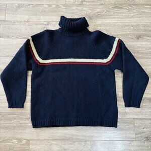 Vtg Abercrombie & Fitch Lambswool Turtleneck Sweater Size M Blue MHT-119a Y2K